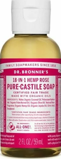 Dr Bronner's Pure-Castile Liquid Soap Rose 59ml