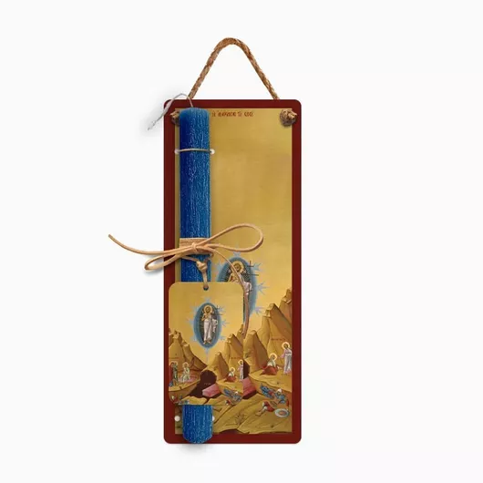 Πασχαλινή Λαμπάδα Jajala Η Ανάσταση με Ξύλινο Διακοσμητικό Μπλε