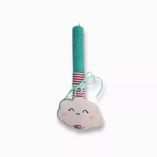 Πασχαλινή Λαμπάδα Jajala με Στολίδι Cloud Τιρκουάζ