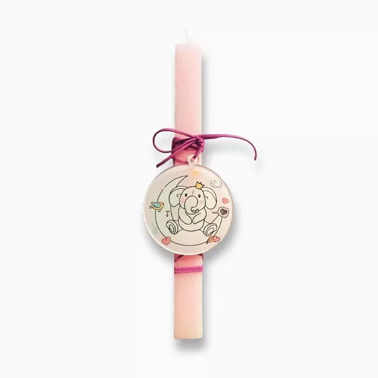 Πασχαλινή Λαμπάδα Jajala με Στολίδι Baby Elephant Prince 30cm Πολύχρωμο