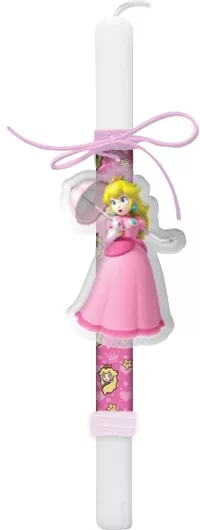 Πασχαλινή Λαμπάδα Jajala με Στολίδι Princess Mario Ροζ