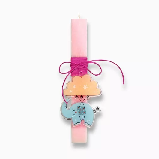 Πασχαλινή Λαμπάδα Jajala με Στολίδι Ελεφαντάκι Πολύχρωμο