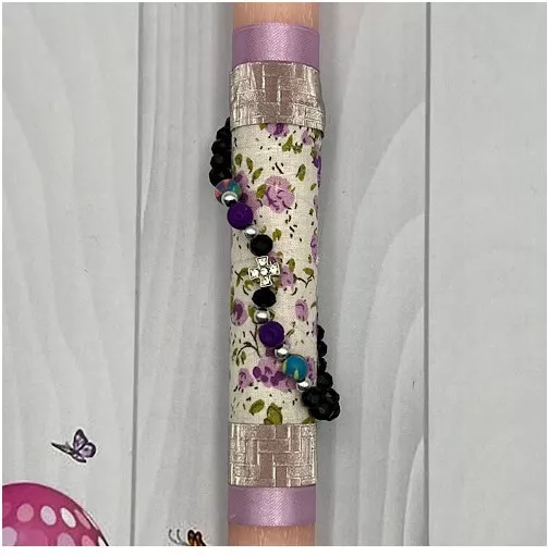 Πασχαλινή Λαμπάδα Βραχιόλι με Σταυρό Σομόν