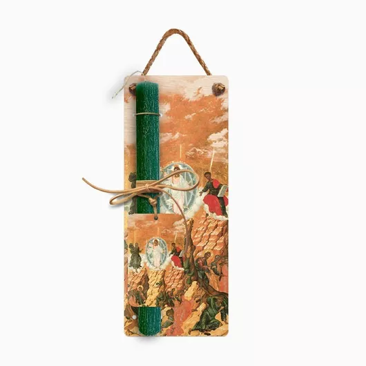 Πασχαλινή Λαμπάδα Jajala Μεταμόρφωση με Ξύλινο Διακοσμητικό Πράσινο