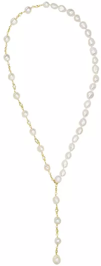 Γυναικείο Κολιέ Ροζάριο F124509 από Ασήμι με Πέρλες & Ζιργκόν