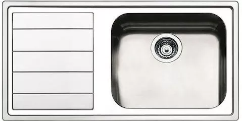 Νεροχύτης Κουζίνας Apell Linear 8515 Inox Λείος Ένθετος με 1 Γούρνα & Ποδιά Αριστερά 100x21.5x50cm