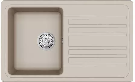 Νεροχύτης Κουζίνας Helika Notus SQ 101 Ένθετος από Συνθετικό Γρανίτη 76.5x46cm Ασημί