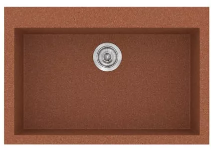 Νεροχύτης Κουζίνας Sanitec Classic 338 Ένθετος 70cm 70x19x50cm Granite Terracotta