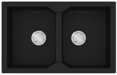 Νεροχύτης Κουζίνας Sanitec Granite 806 Nero 79 2B 79x20x50cm