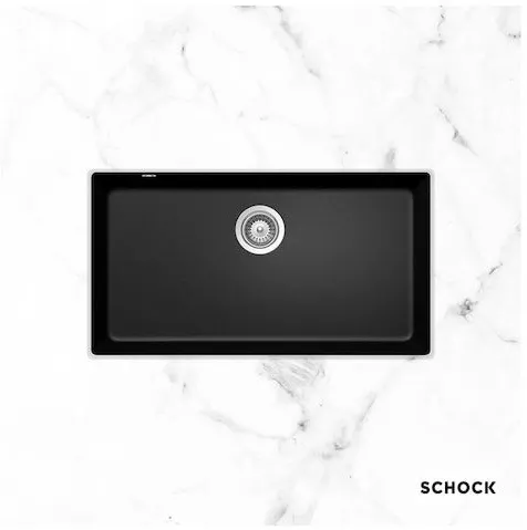 Νεροχύτης Κουζίνας SCHOCK Cristadur Mono Puro Υποκαθήμενος 83.8x46.9cm Μαύρο