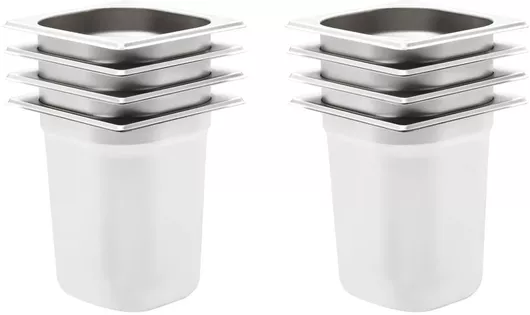 Σκεύος Gastronorm vidaXL 50909 1 / 6 GN Σετ 8τμχ με Βάθος 200cm Inox