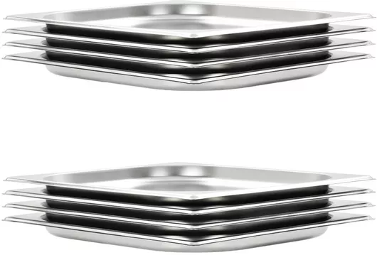 Σκεύος Gastronorm vidaXL 50885 1 / 2 GN Σετ 8τμχ με Βάθος 20cm Inox