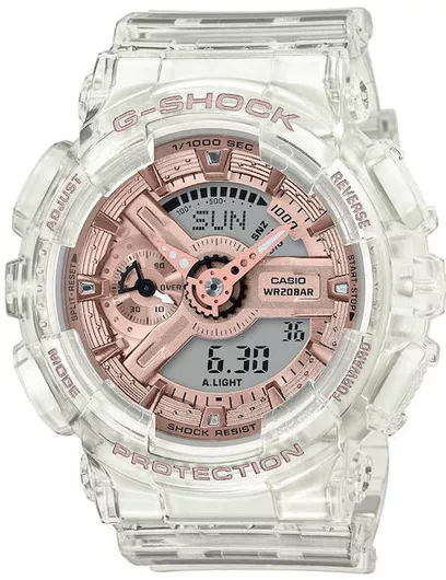 Ανδρικό Ρολόι Casio GMA-S110SR-7AER με Λουράκι από Καουτσούκ Λευκό