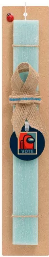 Πασχαλινή Λαμπάδα Among Us Vote Σετ με Ξύλινο Μπρελόκ Αρωματική Τιρκουάζ