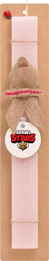 Πασχαλινή Λαμπάδα Brawl Stars Σετ με Ξύλινο Μπρελόκ Αρωματική Ροζ