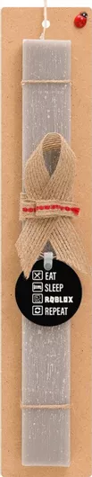 Πασχαλινή Λαμπάδα Eat Sleep Roblox Repeat Σετ με Ξύλινο Μπρελόκ Αρωματική Γκρι