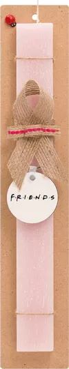 Πασχαλινή Λαμπάδα Friends Σετ με Ξύλινο Μπρελόκ Αρωματική Ροζ