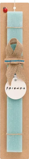 Πασχαλινή Λαμπάδα Friends Σετ με Ξύλινο Μπρελόκ Αρωματική Τιρκουάζ