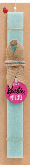 Πασχαλινή Λαμπάδα I'm Barbie Girl Σετ με Ξύλινο Μπρελόκ Αρωματική Τιρκουάζ