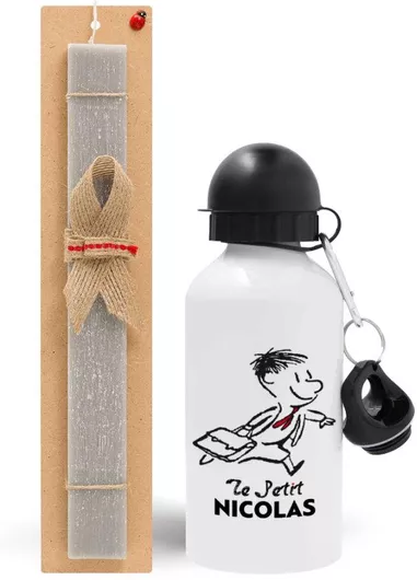 Πασχαλινή Λαμπάδα Le Petit Nicolas Σετ με Παγούρι Αλουμινίου 500ml Αρωματική Γκρι