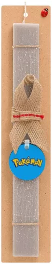 Πασχαλινή Λαμπάδα Pokemon Σετ με Ξύλινο Μπρελόκ Αρωματική Γκρι