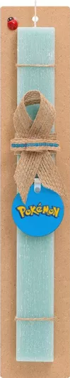 Πασχαλινή Λαμπάδα Pokemon Σετ με Ξύλινο Μπρελόκ Αρωματική Τιρκουάζ