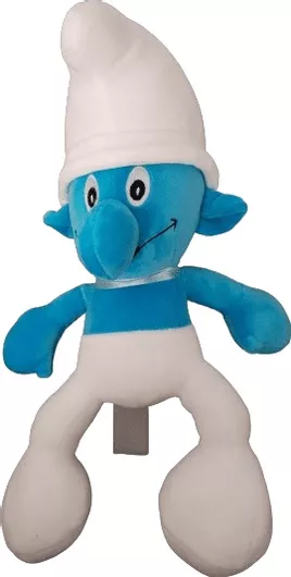 Πασχαλινή Λαμπάδα Romvous CANDLE303 Χειροποίητη με Λούτρινο με Σχέδιο Στρουμφάκι Λευκό