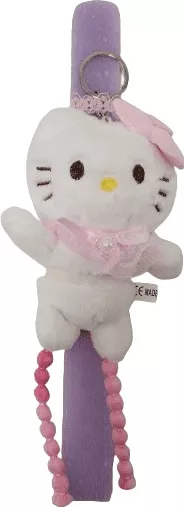 Πασχαλινή Λαμπάδα Romvous CANDLE315 Χειροποίητη Αρωματική με Λούτρινο με Μπρελόκ Σχέδιο Hello Kitty