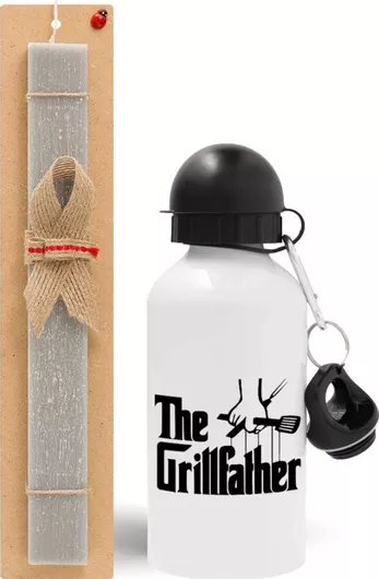 Πασχαλινή Λαμπάδα The Grillfather Σετ με Παγούρι Αλουμινίου 500ml Αρωματική Γκρι