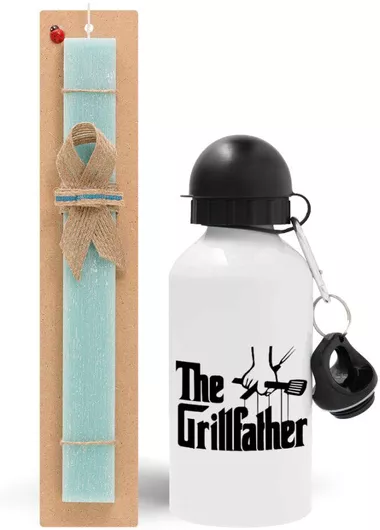 Πασχαλινή Λαμπάδα The Grillfather Σετ με Παγούρι Αλουμινίου 500ml Αρωματική Τιρκουάζ