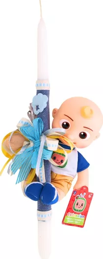 Πασχαλινή Λαμπάδα 380795-lam με Λούτρινο JJ Μωρό COCOMELON με Πλαστικό Κεφάλι