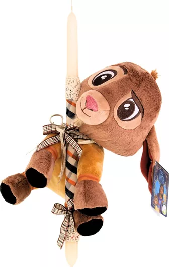 Πασχαλινή Λαμπάδα με Λούτρινο Valentino Κατσίκα Καφέ