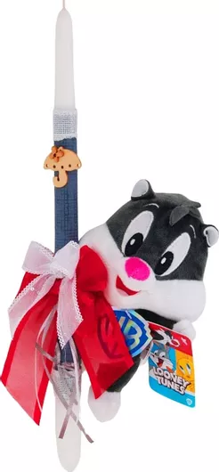 Πασχαλινή Λαμπάδα με Λούτρινο Sylvester Baby Looney Tunes Πολύχρωμο