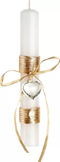 Πασχαλινή Λαμπάδα Adorex lamp121 Καρδιά Λευκό