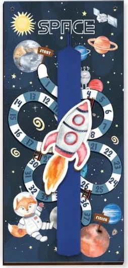 Πασχαλινή Λαμπάδα Handmade 5005632 Χειροποίητη Fox Space 2