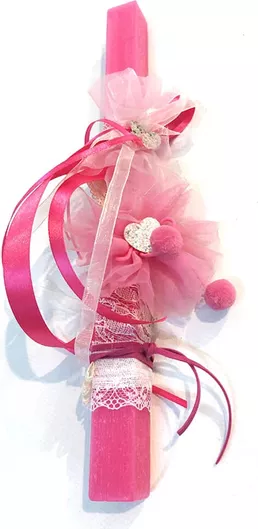 Πασχαλινή Λαμπάδα L9911 με Κορδέλα για Μαλλιά Ροζ