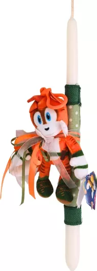 Πασχαλινή Λαμπάδα SON7004B-lam με Λούτρινο Μπρελόκ Tails Sonic