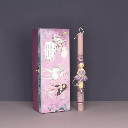 Πασχαλινή Λαμπάδα Γέραλης 24150P Μπαλαρίνα σε Κουρδιστό Κουτί με Μονόκερο Ροζ