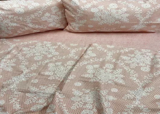 Σεντόνια MayHome Polycotton Διπλά 200x240cm σε Floral Σχέδιο Σετ 4τμχ Σομόν