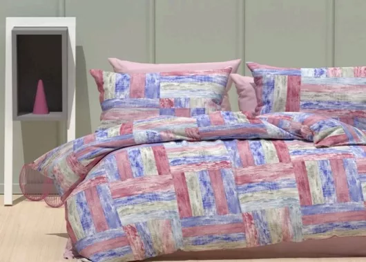 Σεντόνια MayHome Polycotton Διπλά 200x240cm σε Γεωμετρικό Σχέδιο Σετ 4τμχ Πολύχρωμο