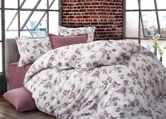 Σεντόνια MayHome Polycotton Διπλά 2024346193-1 με Λάστιχο 140x200x25cm σε Floral Σχέδιο Σετ 4τμχ Μοβ
