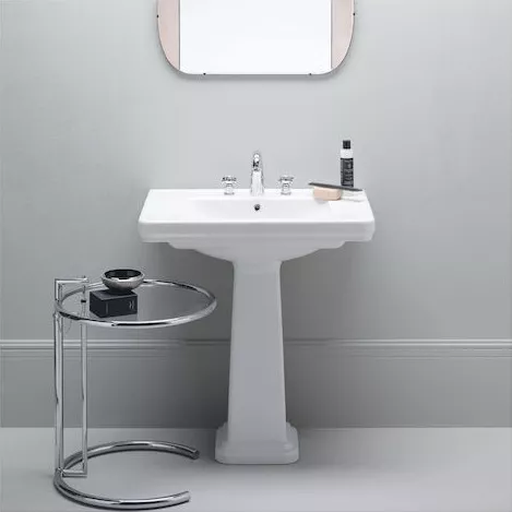 Νιπτήρας GSI Classic Επιτοίχιος με Κολόνα Πορσελάνης 60x46cm Λευκό