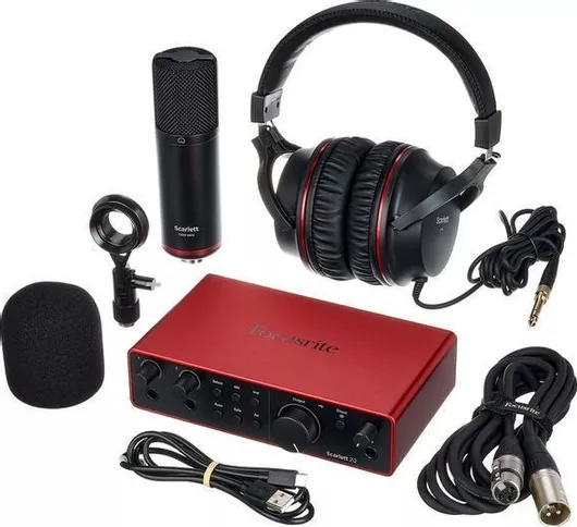 Εξωτερική Επαγγελματική Κάρτα Ήχου Focusrite Scarlett 2i2 Studio 4th Gen με Μικρόφωνο & Ακουστικά Συνδεσιμότητα USB για PC