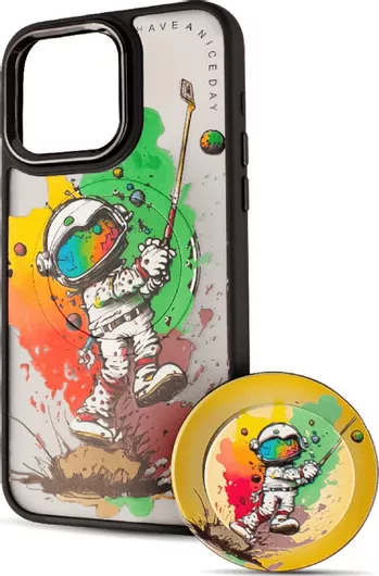 Θήκη Κινητού Boter Back Cover με MagSafe & PopSocket για Apple iPhone 15 Σιλικόνη AstroGolfer