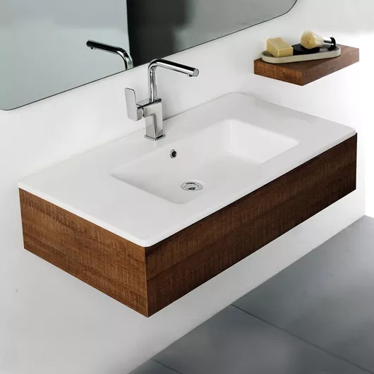 Νιπτήρας Bianco Ceramica Ορθογώνιος Πορσελάνη 91.5x46.5cm Λευκό