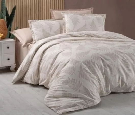 Σεντόνια MayHome Βαμβακερά Ημίδιπλα 180x240cm Floral Σχέδιο Σετ 3τμχ Εκρού