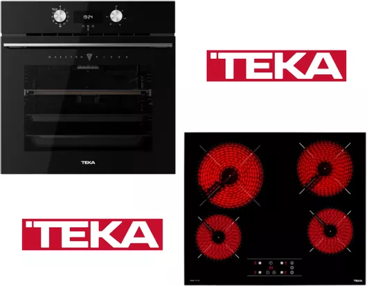 Φούρνος άνω Πάγκου με Εστίες Teka HLB 8510 P & TBC 64010 70lt Κεραμικές 59.5x59.5x53.7cm