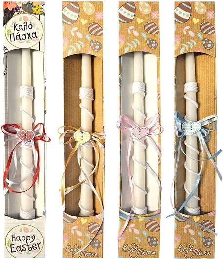 Πασχαλινή Λαμπάδα Tsagogeorgas 73-1492 Κορδόνια με Καρδιά σε Χρωματιστό Κουτί