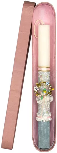 Πασχαλινή Λαμπάδα Bookstop 5207213241090Ε Χοντρή Καρφίτσα Πουλιά Εκρού