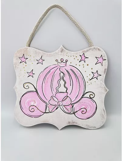 Πασχαλινή Λαμπάδα Riniotis Ξύλινη Ταμπέλα με Ζωγραφική Little Princess